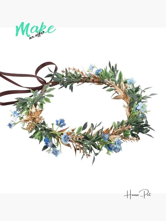 Floral Headpiece Crown Renaissance Fairy Wedding Headband for Women main image 7